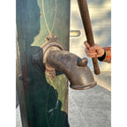 Early Antique Wooden Water Pump Green Primitive Original