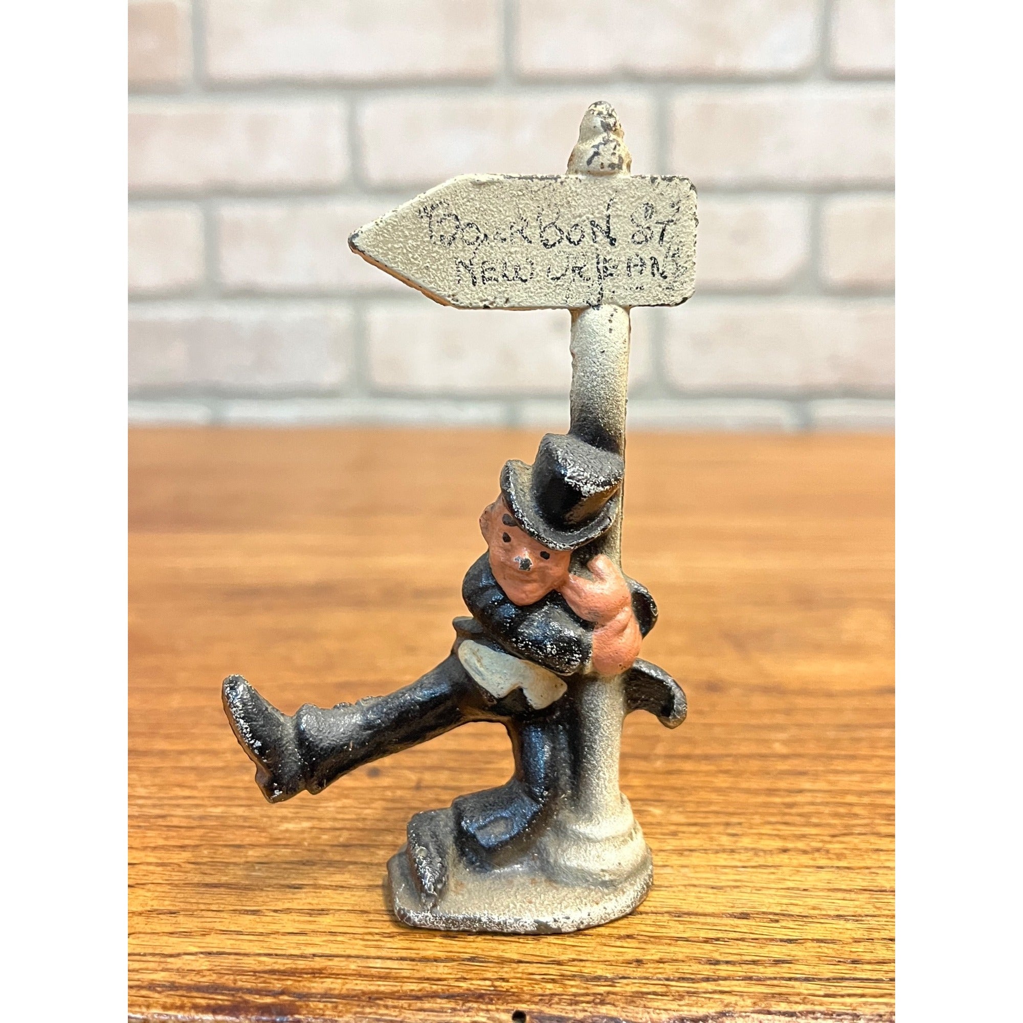 Antique Vintage Drunken Man Hobo Cast Iron Bottle Opener Bourbon St John Wright