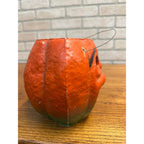Vintage Halloween Paper Mache Jack O Lantern JOL Crazy 6" w/ Insert