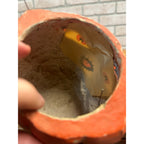 Vintage Halloween Paper Mache Jack O Lantern JOL Crazy 6" w/ Insert