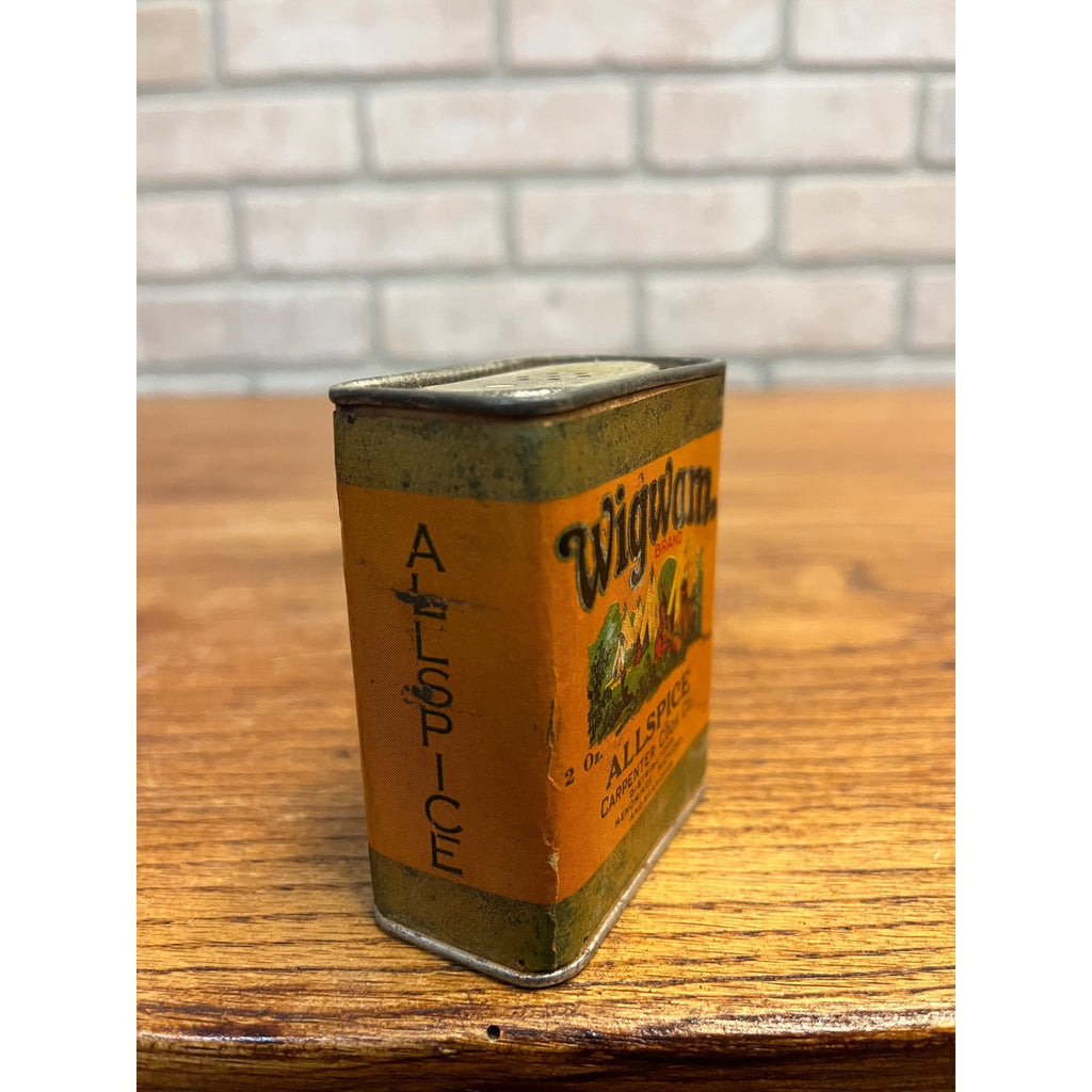 Vintage Wigwam Allspice Spice Tin Can Menominee Michigan Native American Indian