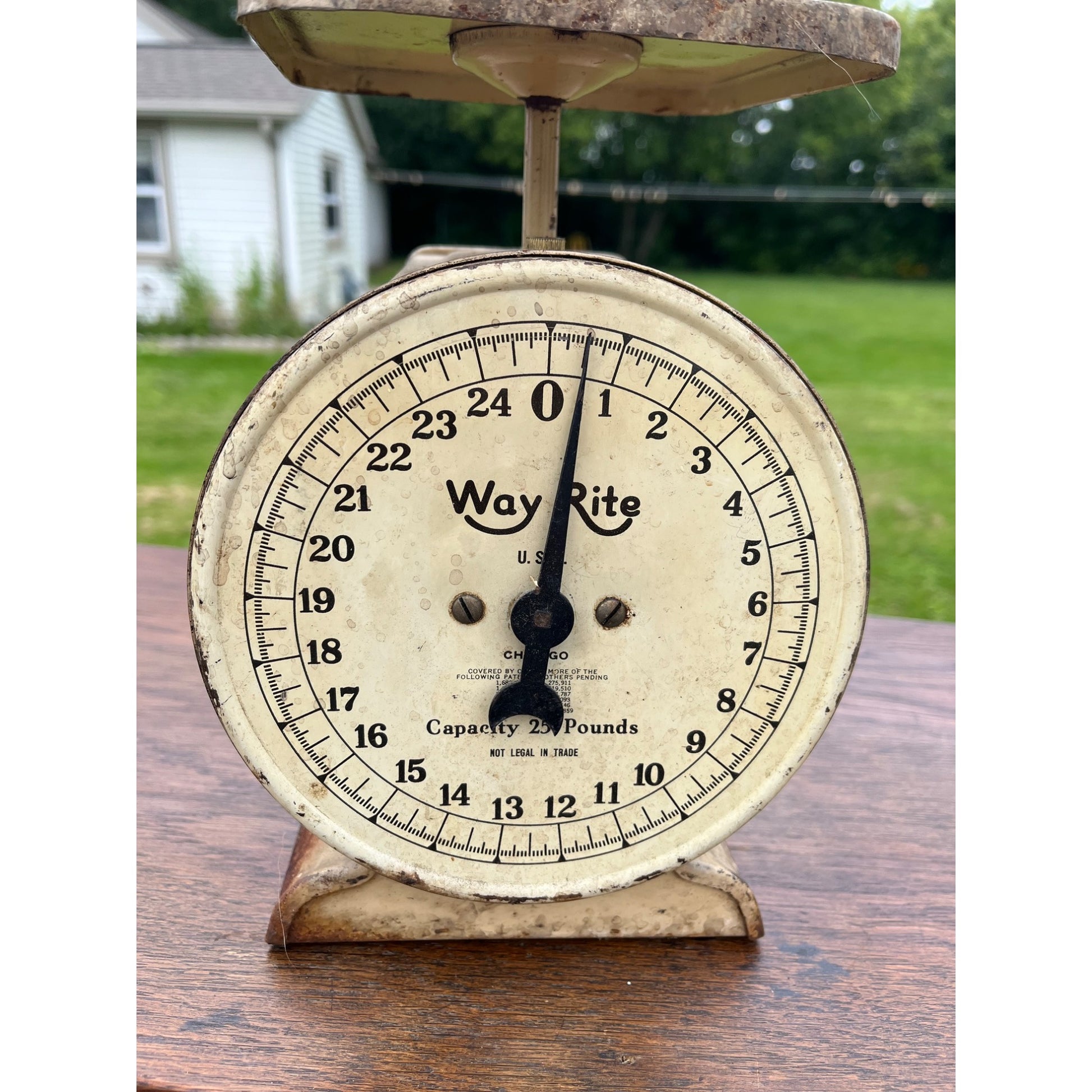 Vintage Way Rite 25lb Mercantile Scale Farmhouse Rustic Antique Old White