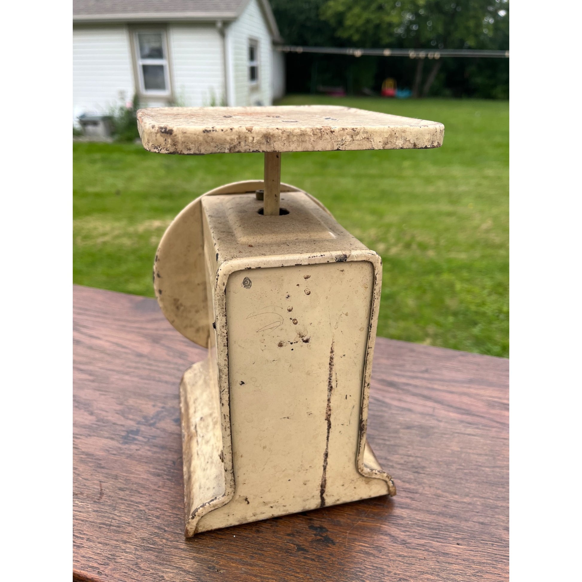 Vintage Way Rite 25lb Mercantile Scale Farmhouse Rustic Antique Old White