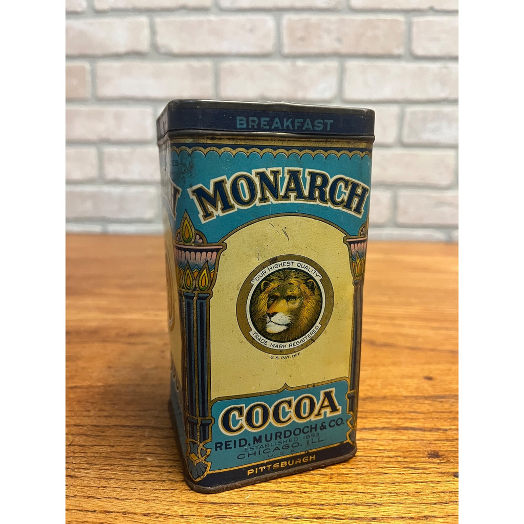 Vintage Monarch Breakfast Cocoa Advertising Kitchen Tin Can 6"