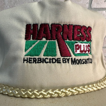 90S STRAPBACK FARMER HAT CAP ROPE BRAID MONSANTO HARNESS PLUS USA