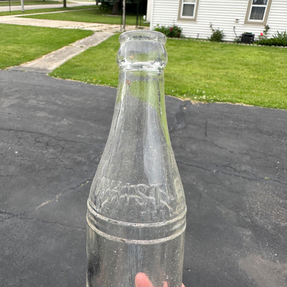 Antique 1920s Whistle Clear Glass Embossed 8 1/2 Oz Soda Pop Bottle