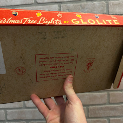 Vintage 1940s Glolite Christmas String Light Mazda Lamps C7 Bulbs 7-Light
