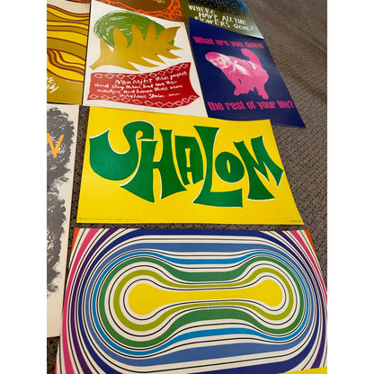 Vintage 1960s Patricia Ellen Ricci Art Posters Psychedelic, Inspirational Quotes