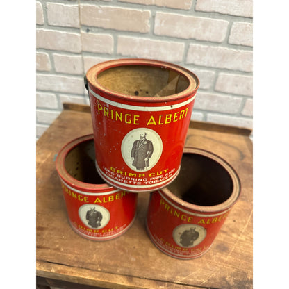 Vintage Prince Albert Tobacco Round Tins Cans Lot (3) - No Lids