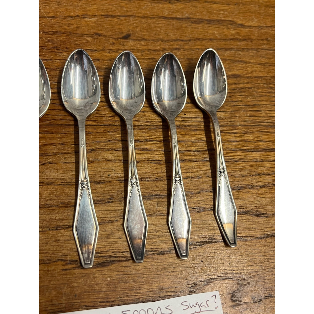 Vintage Silverplate Holmes & Edwards "Jamestown" Mini Spoons (6) Sugar or Salt