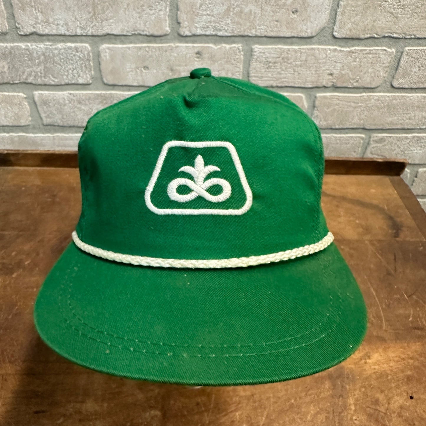 VINTAGE PIONEER SEED SNAPBACK TRUCKER HAT ROPE CAP GREEN