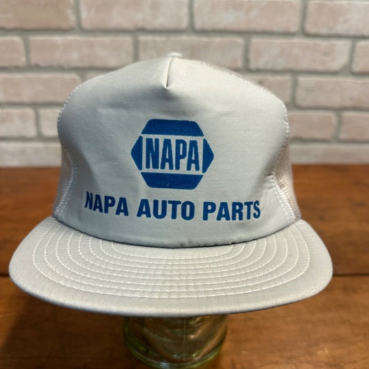 VINTAGE GRAY NAPA AUTO PARTS RETRO SNAPBACK HAT MESH