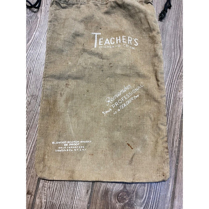 Vintage c1930s Teacher's Highland Cream Scotch Whiskey Advertising Cloth Bag