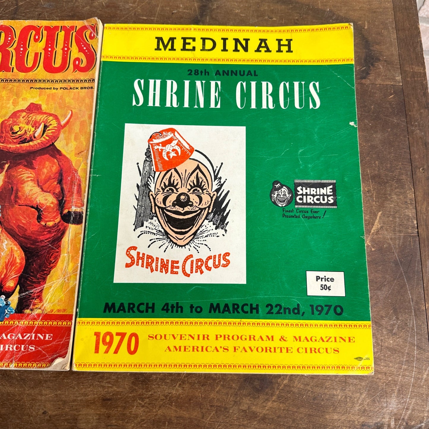 1970 & 1966 Medinah Circus Shrine Souviner  Programs Vintage