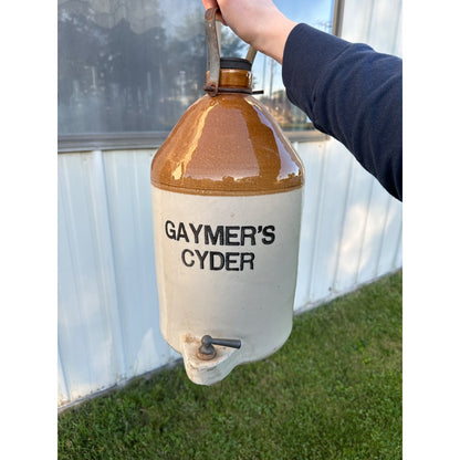 Vintage Stoneware Gaymer Cyder Apple Cider Jug Crock Dispenser Advertising