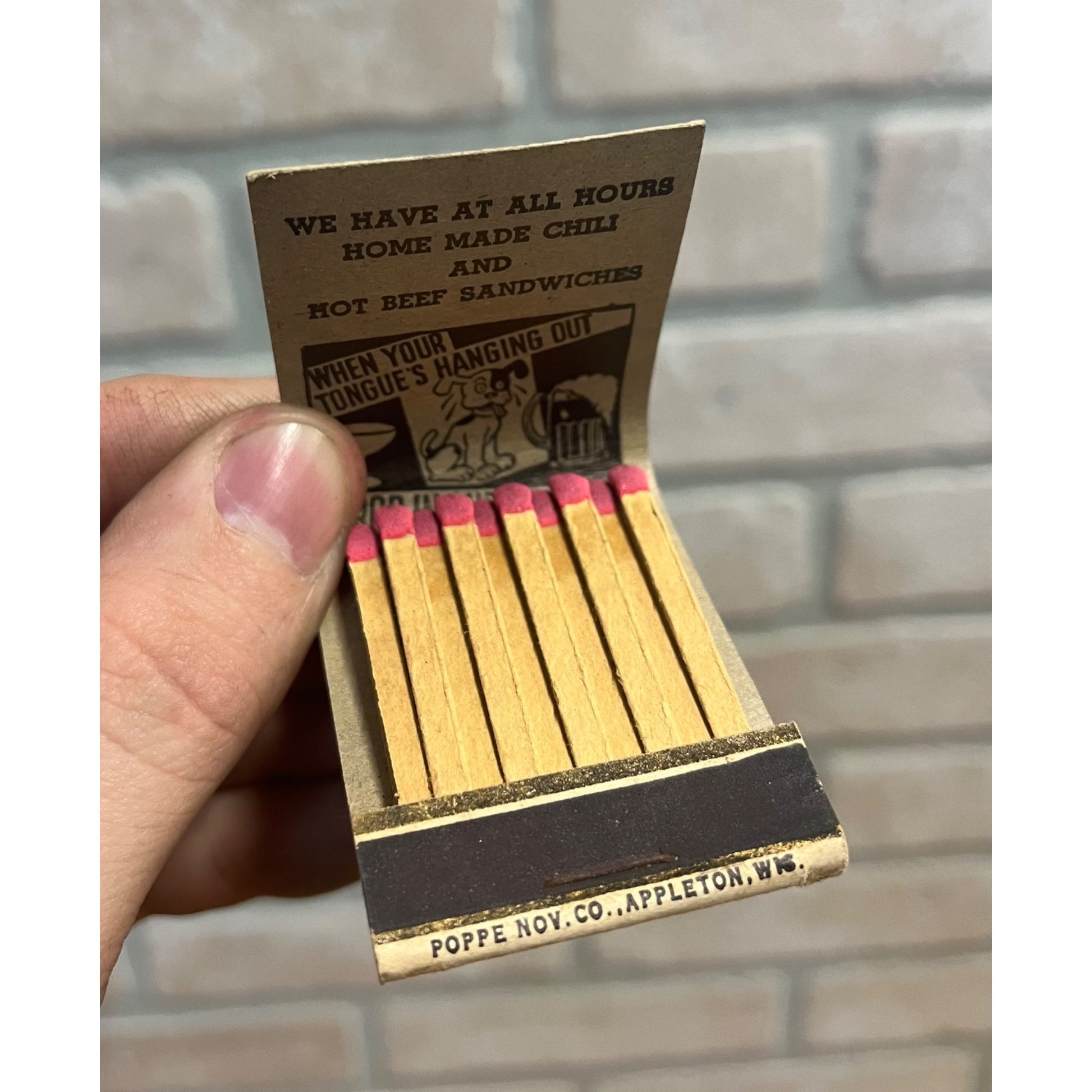 Vintage Weber Waukesha Beer Johnny's Tavern Milwaukee Wisconsin FULL Matchbook