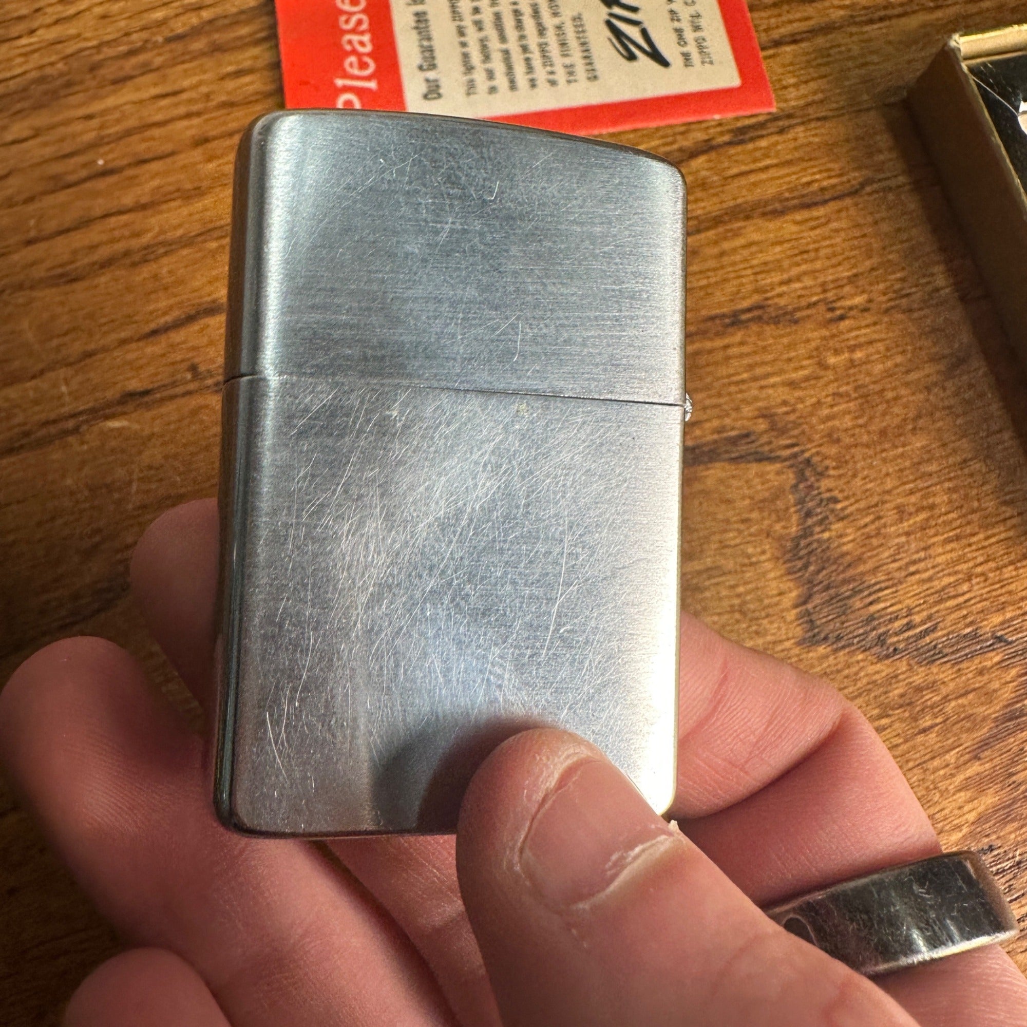 Vintage 1958 Zippo Lighter Brushed Chrome W.J. Jennison Co. Flour w/ Box Advertising