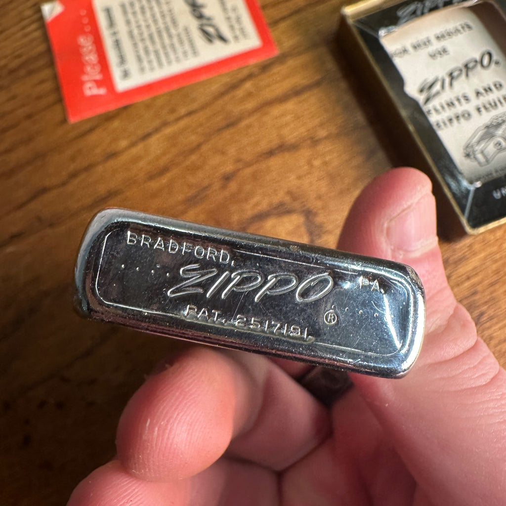Vintage 1958 Zippo Lighter Brushed Chrome W.J. Jennison Co. Flour w/ Box Advertising