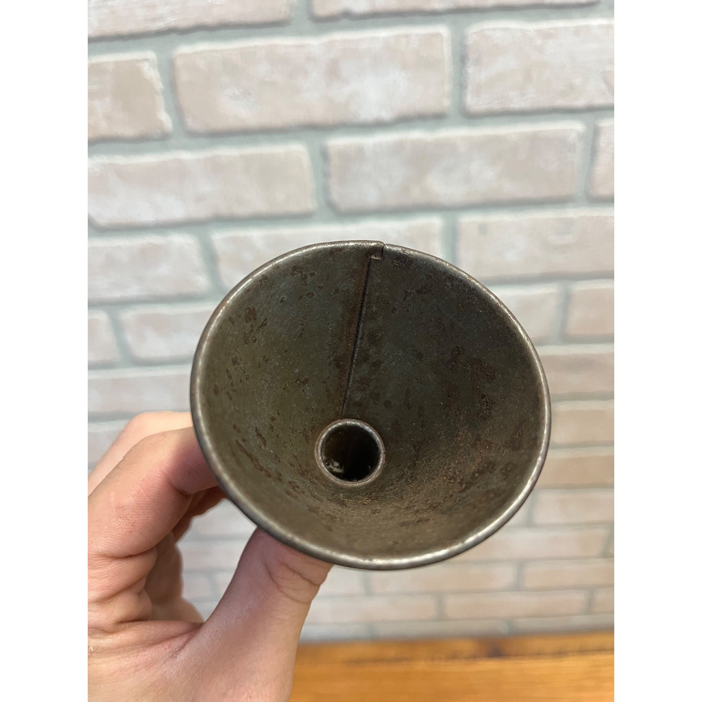 Antique Small Tin 2.75" Diameter Kitchen or Oil Funnel Primitive Decor