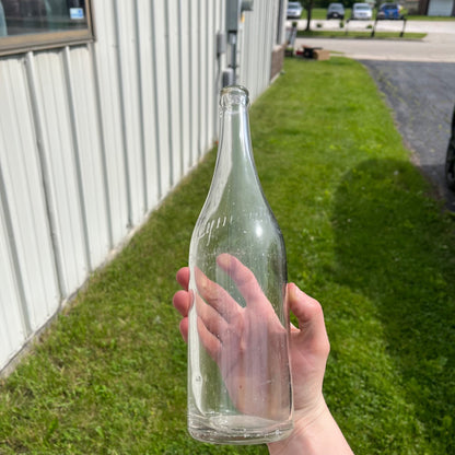 Vintage 1pt 8oz Glass Soda Bottle Plymouth Spring Bottling Co. Plymouth Wisconsin