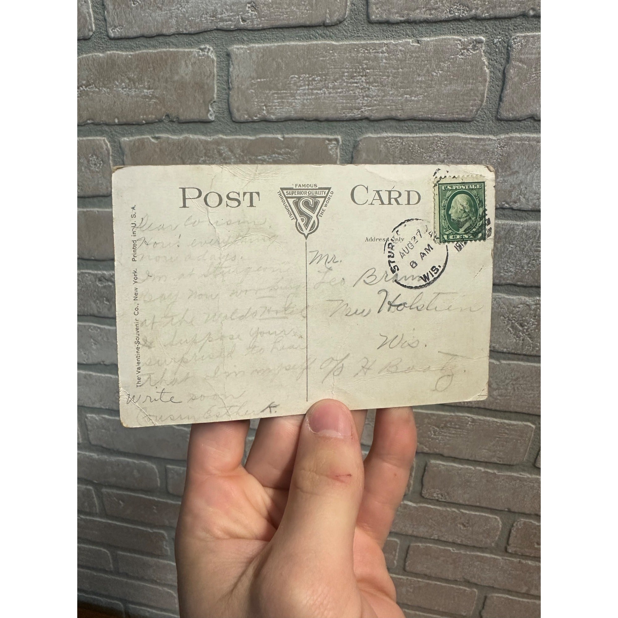 Antique WWI Era Postcard Supply Train on Railroad Cars Underwood & Underwood