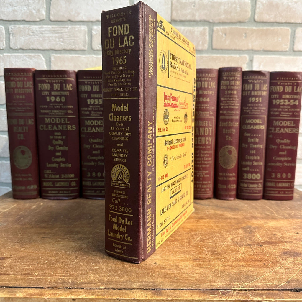 1965 FOND DU LAC COUNTY CITY DIRECTORY WISCONSIN BUSINESS DIRECTORY ADVERTISING