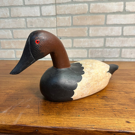 Jack Butzler Canvasback Drake Wooden Duck Decoy hand-carved Wisconsin Bird