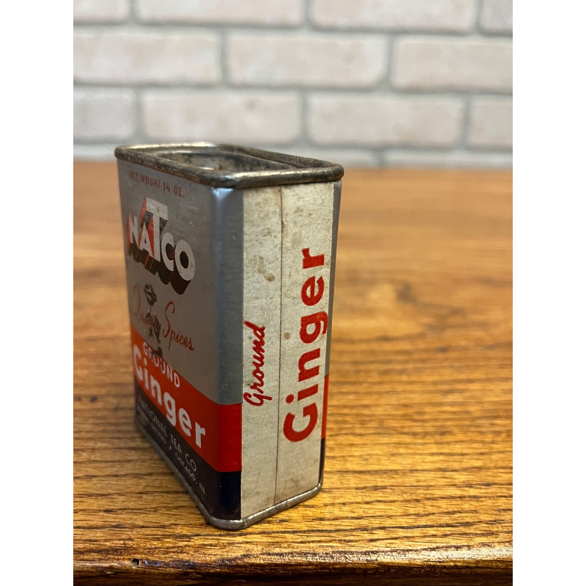Vintage Natco Ground Ginger Spice Tin Advertising Can National Tea Co. Chicago, Illinois