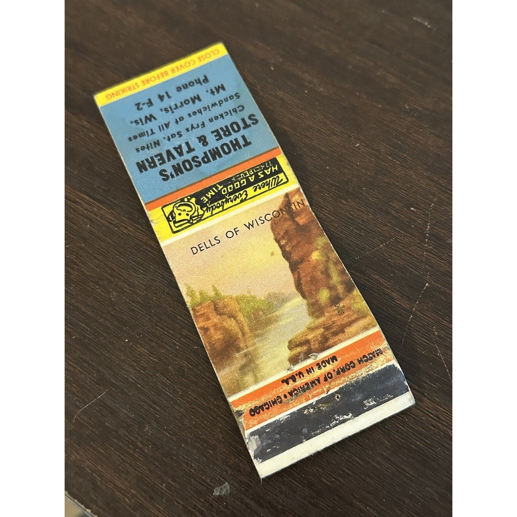 Vintage 1940s Thompson's Store & Tavern Advertising Matchbook Mt Morris Wis