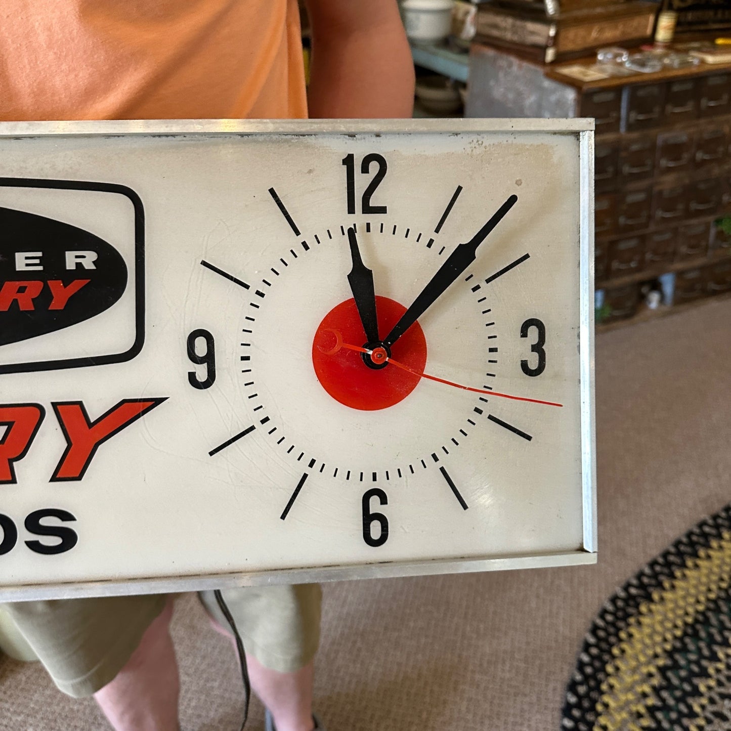 VINTAGE KIEKHAEFER MERCURY OUTBOARDS ADVERTISING LIGHTED CLOCK DEALER