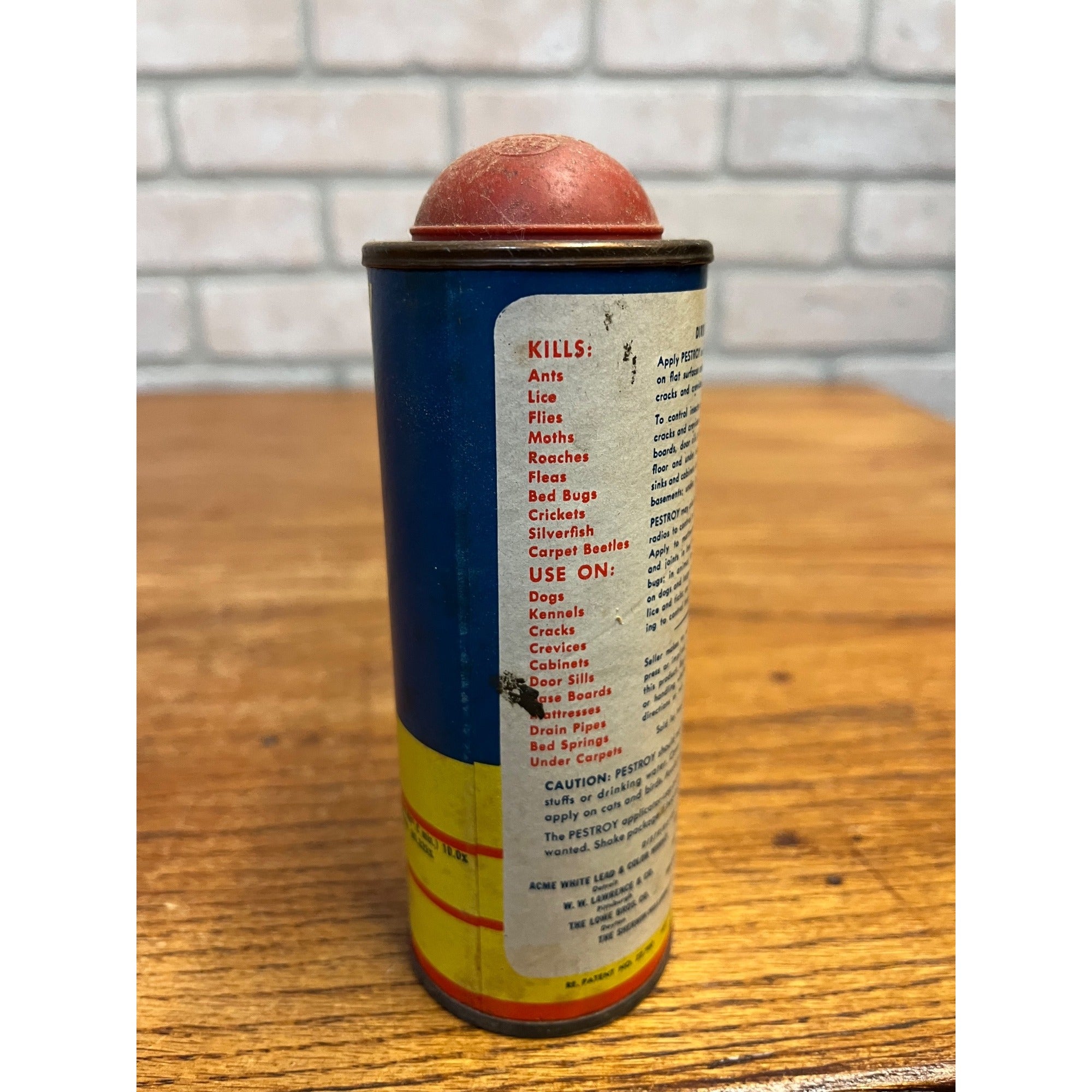 Vintage Pestroy 10% DDT Activated Insect Killer Tin Can Advertising Pesticide