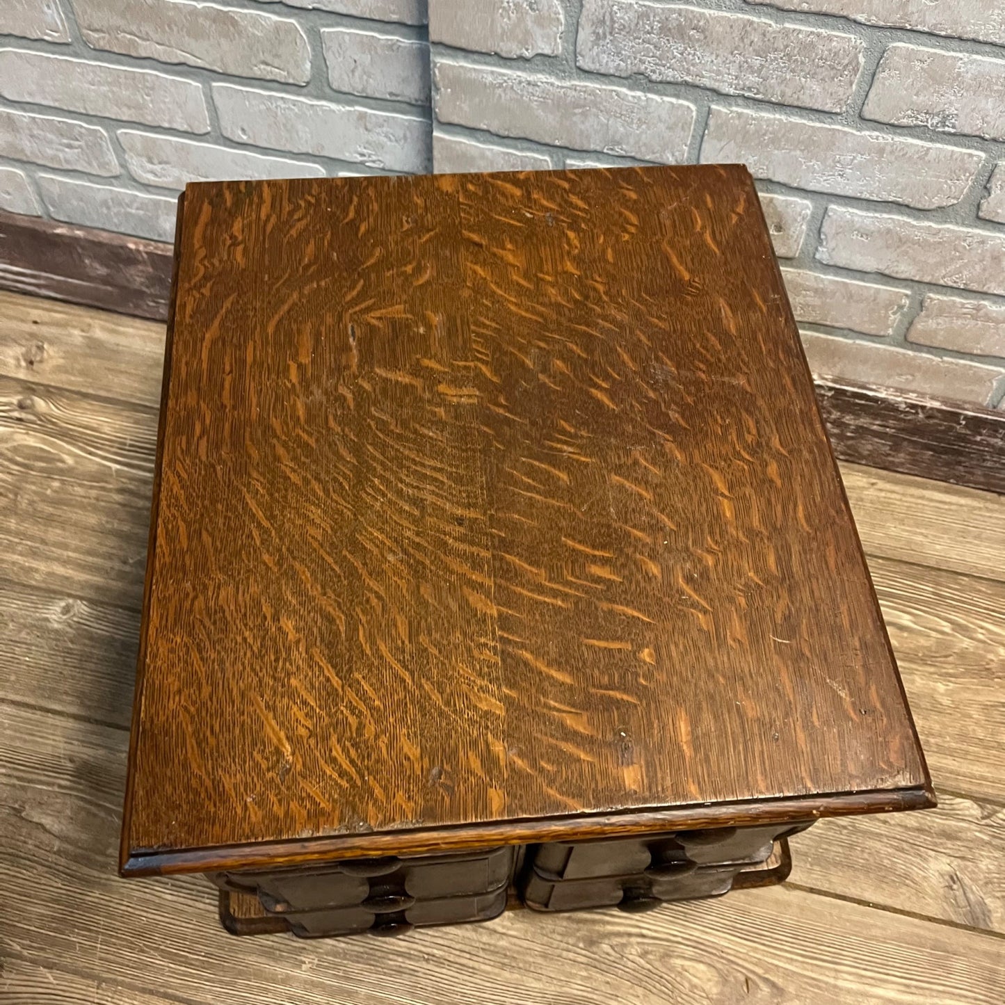 Antique Wooden Oak Sewing Cabinet 6-Drawer Cabinet