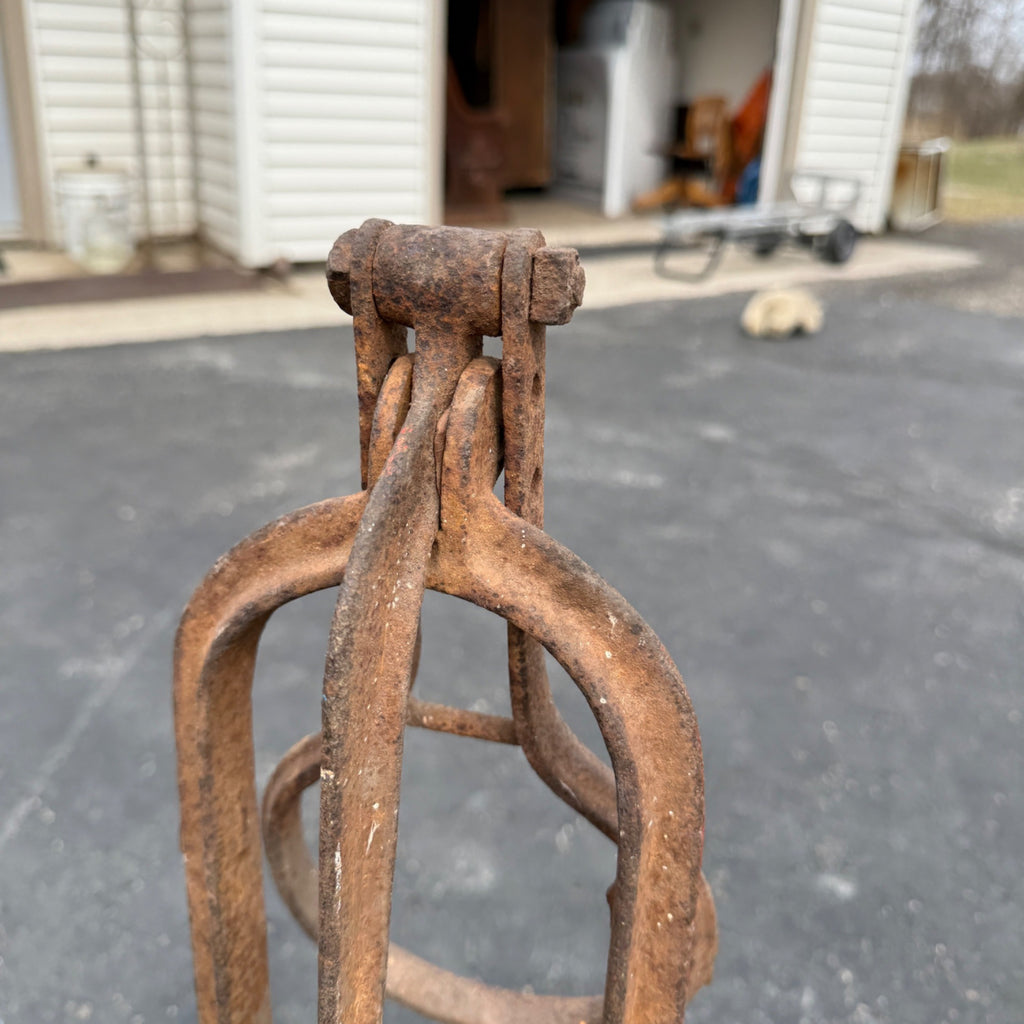 1900s ANTIQUE CAST IRON J.C.MOORE & CO. WAGON JACK STAND RACINE WIS