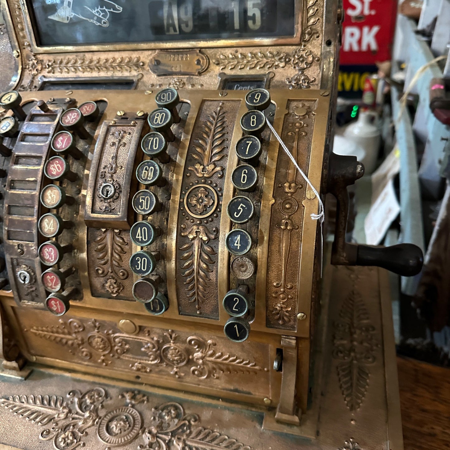 1910S  MODEL 441 BRASS NATIONAL CASH REGISTER FOR PARTS RESTORATION