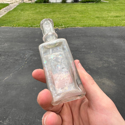 Antique "Sewing Machine OIl" Clear Embossed Glass Bottle Singer?