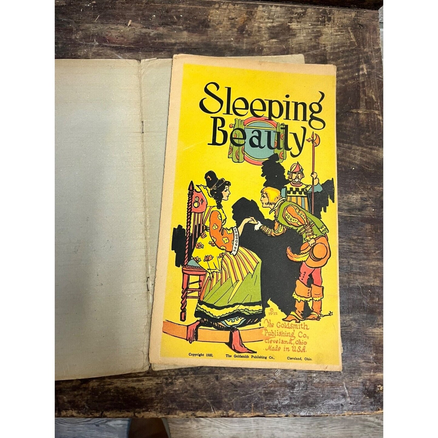 RARE Vintage 1922 Sleeping Beauty Children's Book Colorful - Goldsmith Publishin