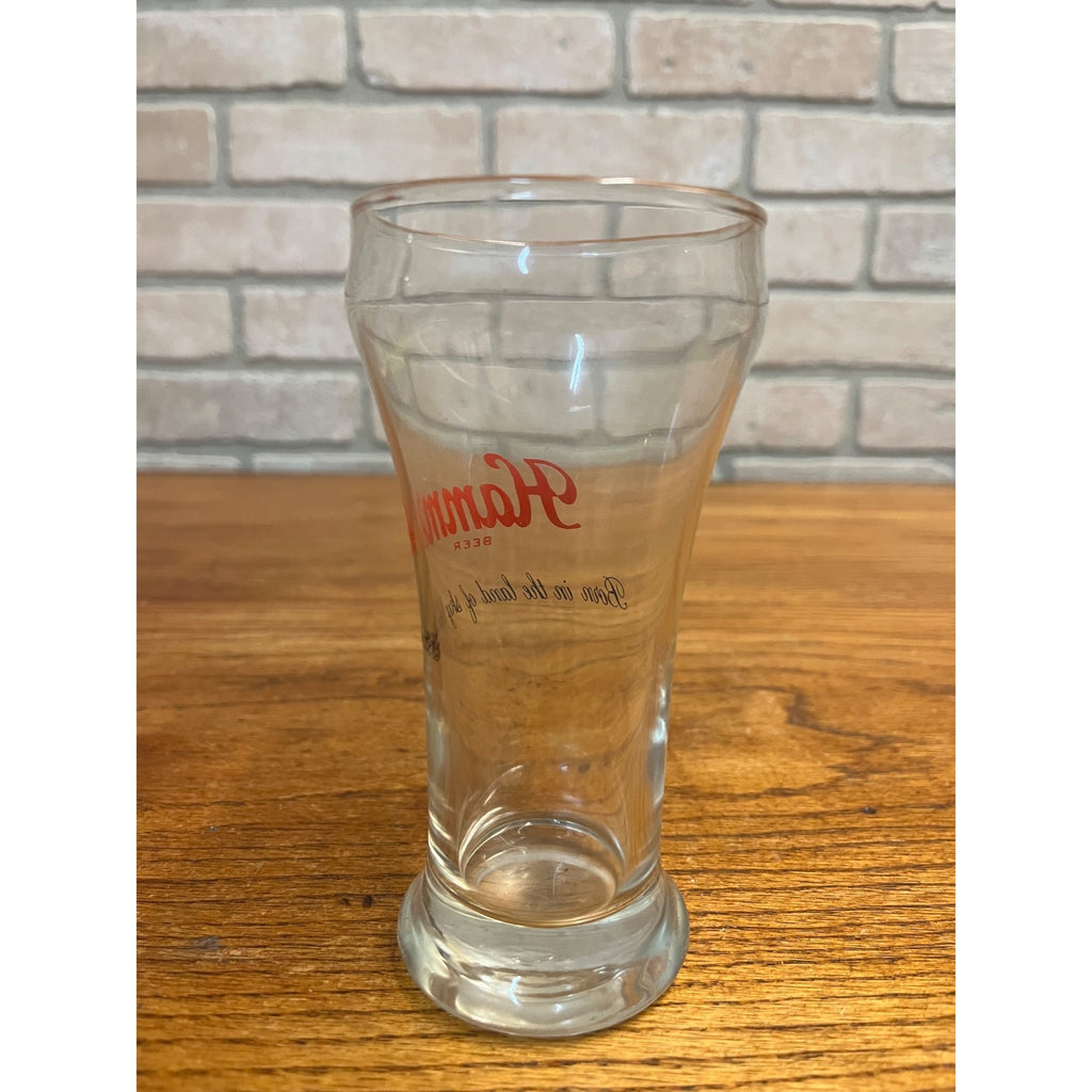 Vintage Hamm’s Beer Pilsner Glass 5-5/8" Tall Barware Land of Sky Blue Waters