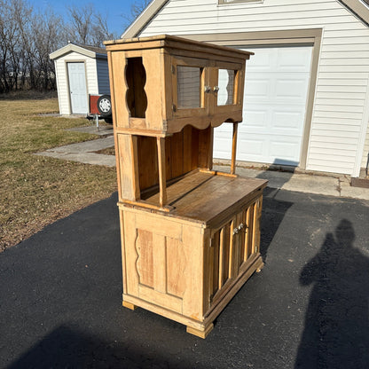 Antique Primitive Bakers Bread-Making Cabinet Cupboard