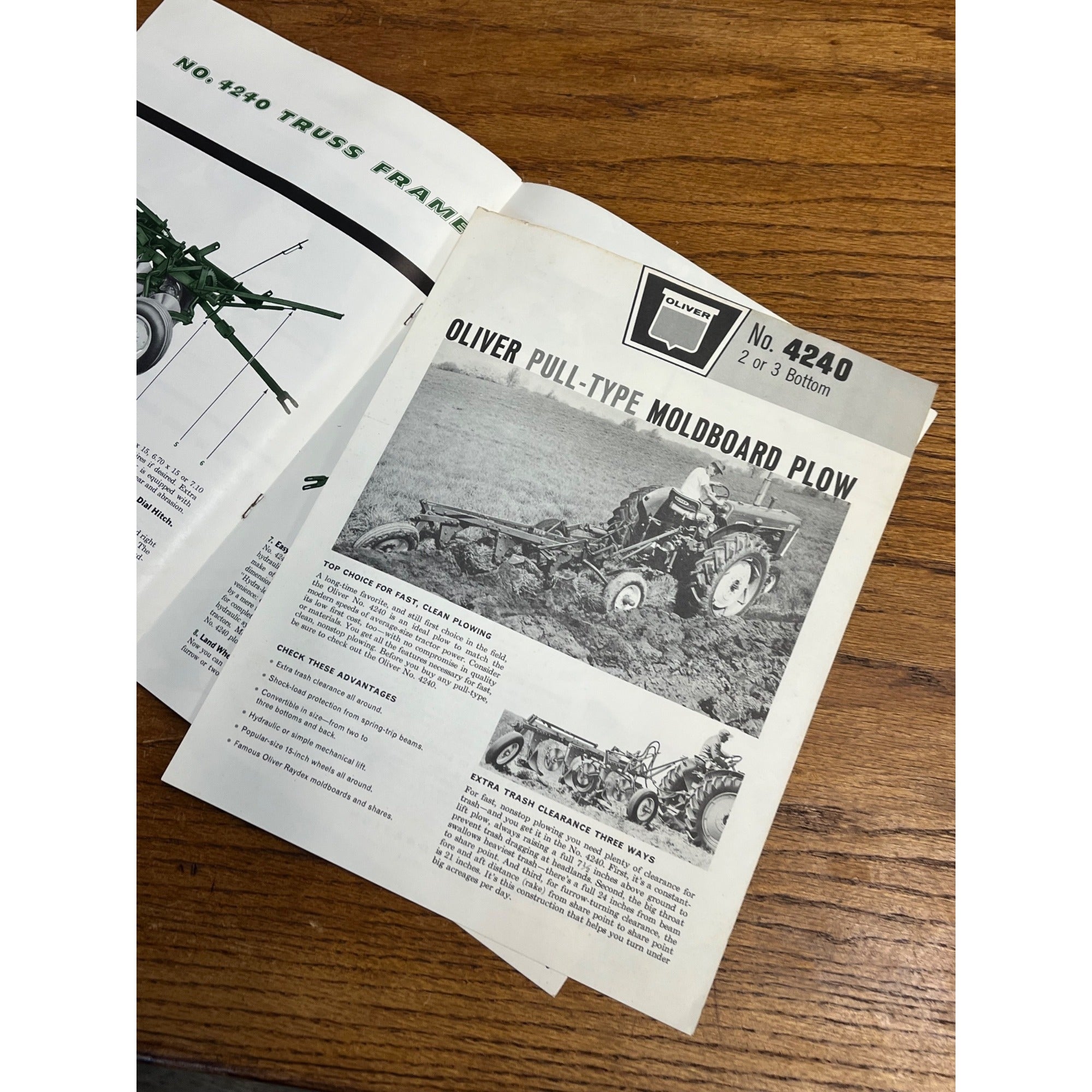 Oliver 4240 Moldboard Plows Tractor Dealers Sales Brochure 1958