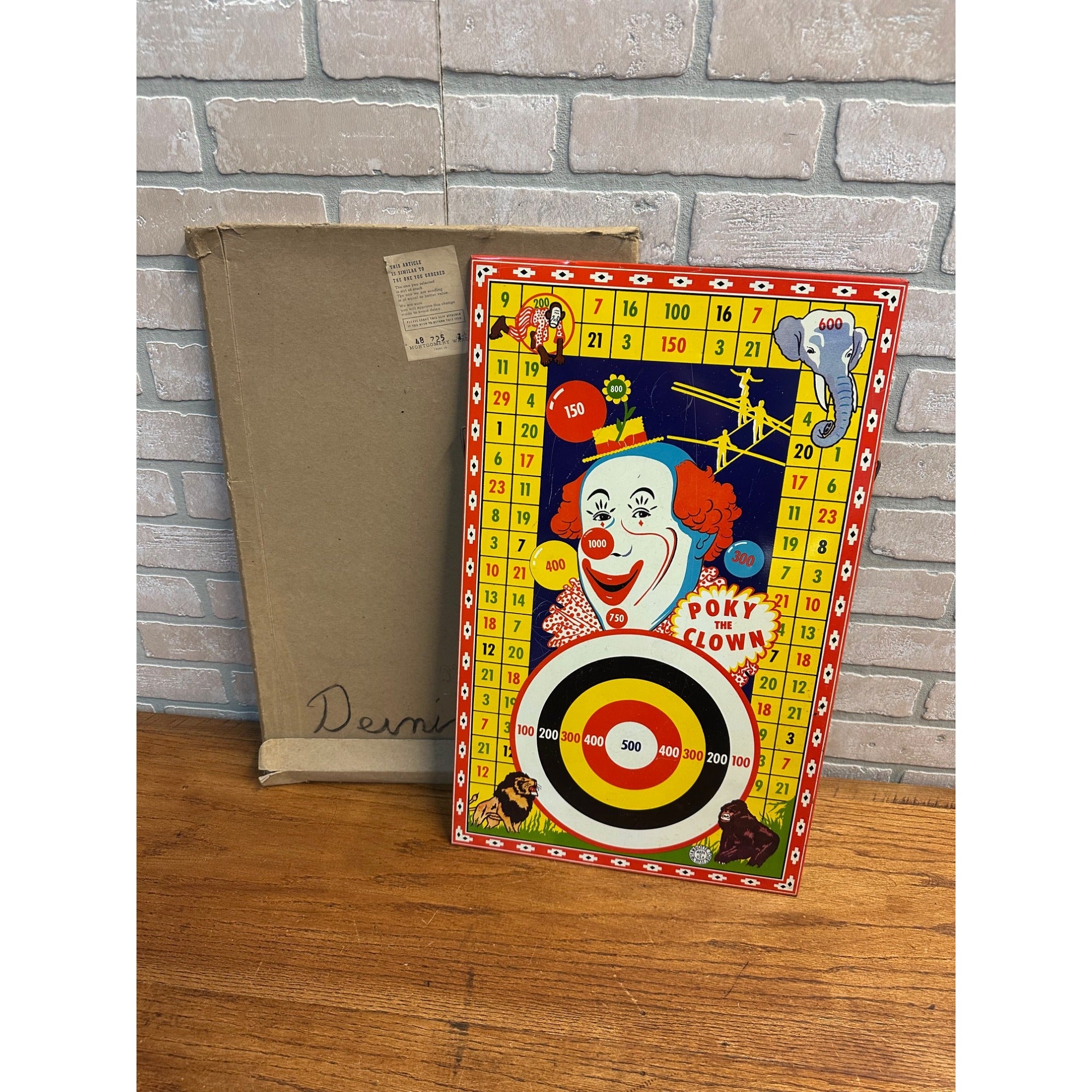 Vintage 1940S Wyandotte Toys Tin Litho Poky The Clown Shooting Target USA
