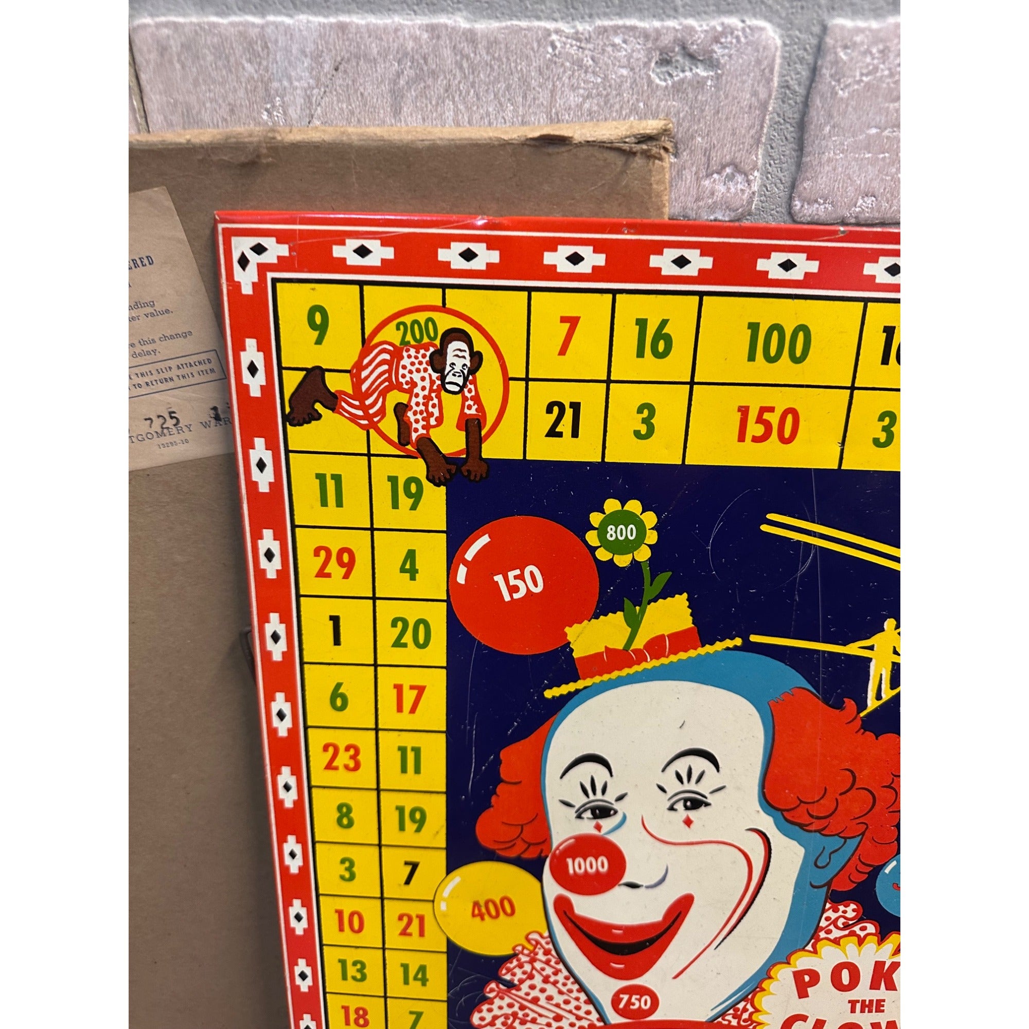 Vintage 1940S Wyandotte Toys Tin Litho Poky The Clown Shooting Target USA