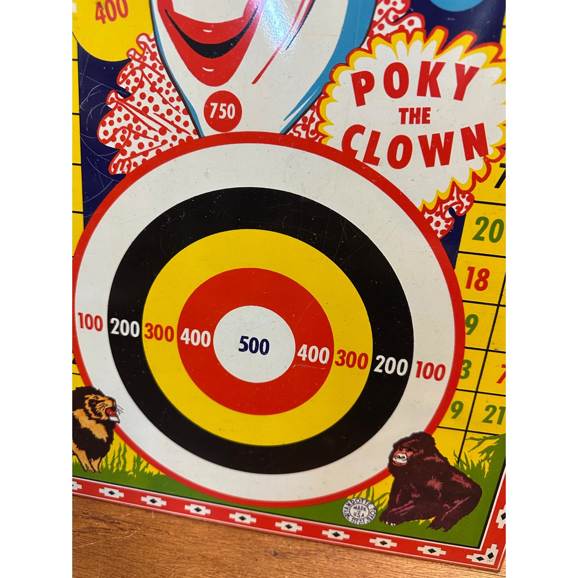 Vintage 1940S Wyandotte Toys Tin Litho Poky The Clown Shooting Target USA
