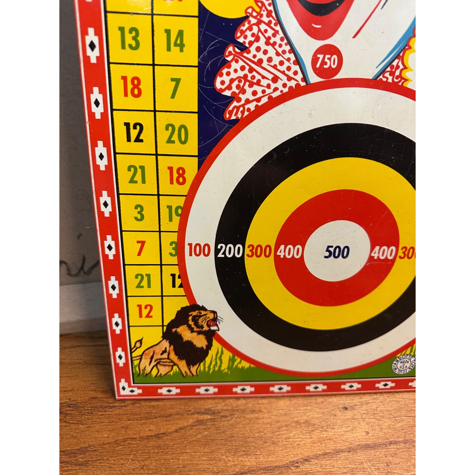 Vintage 1940S Wyandotte Toys Tin Litho Poky The Clown Shooting Target USA