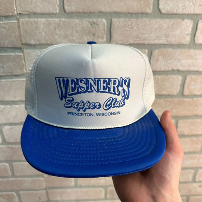 VINTAGE WESNER SUPPER CLUB PRINCETON WISCONSIN MESH RETRO SNAPBACK HAT