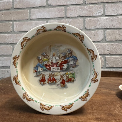 Vintage Bunnykins Royal Doulton Toast for Tea 6" Bowl