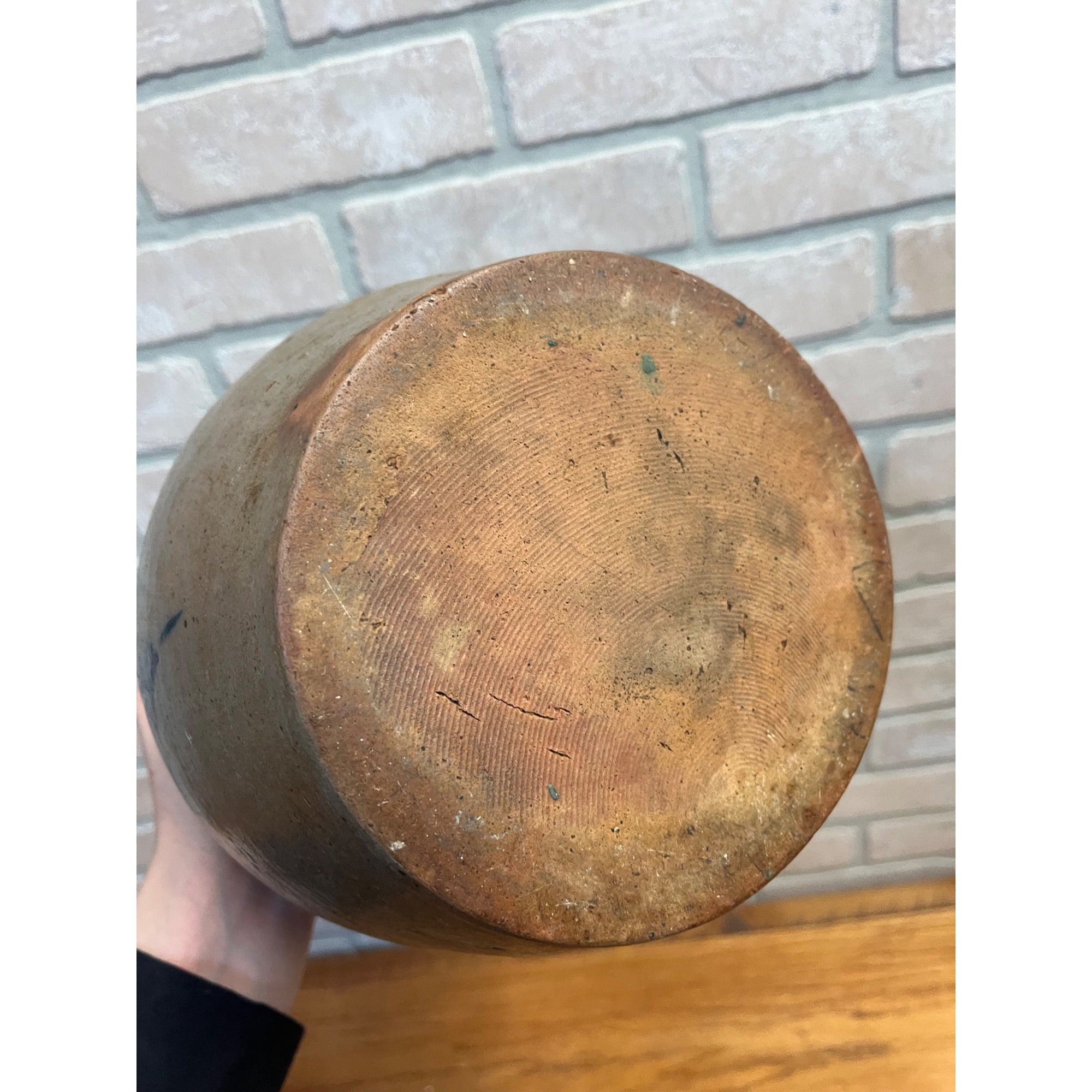 Antique Primitive 19th c. Salt Glaze Stoneware Preserve Jar Pennsylvania Cobalt