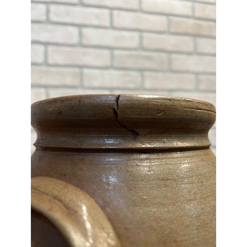 Antique Primitive 19th c. Salt Glaze Stoneware Preserve Jar Pennsylvania Cobalt