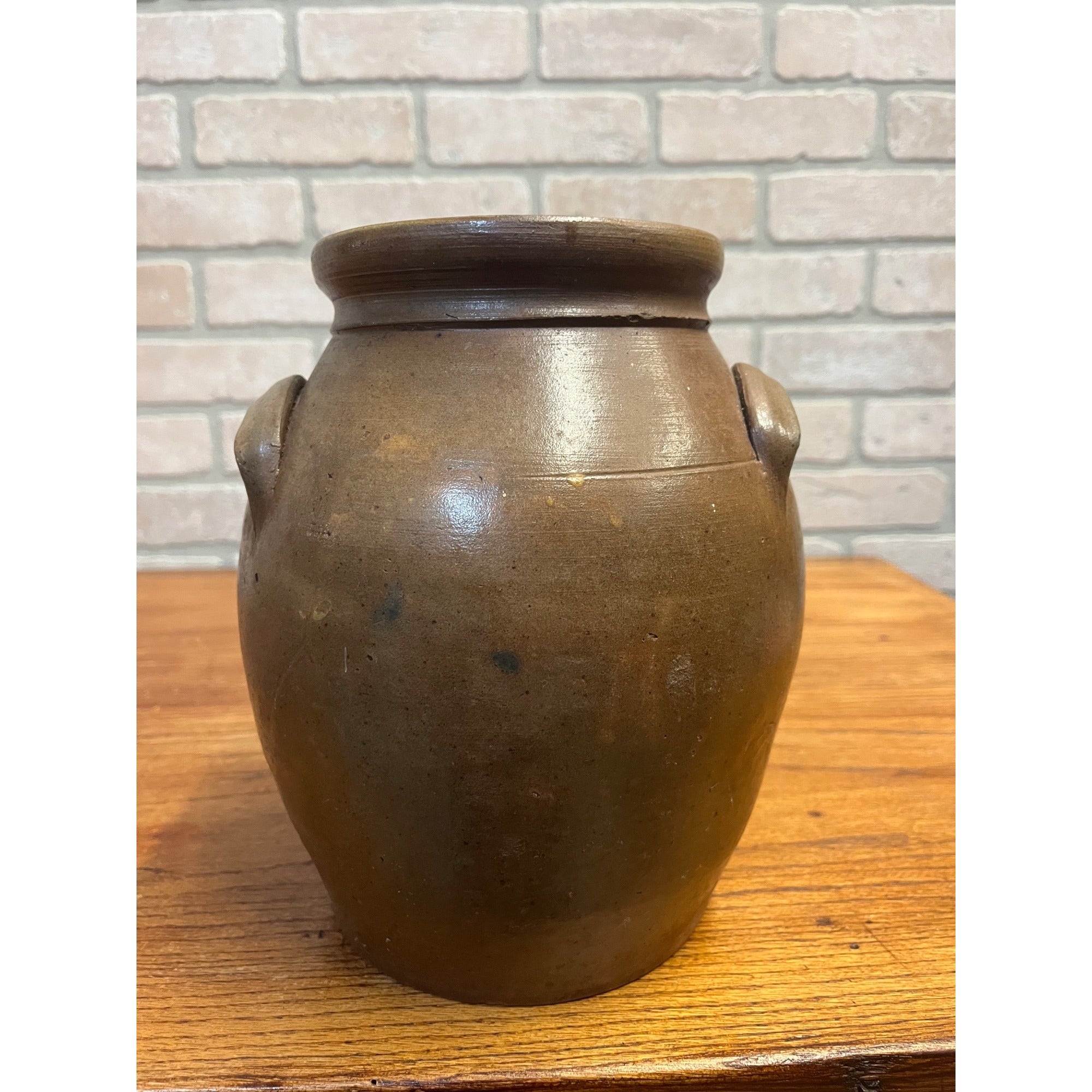 Antique Primitive 19th c. Salt Glaze Stoneware Preserve Jar Pennsylvania Cobalt