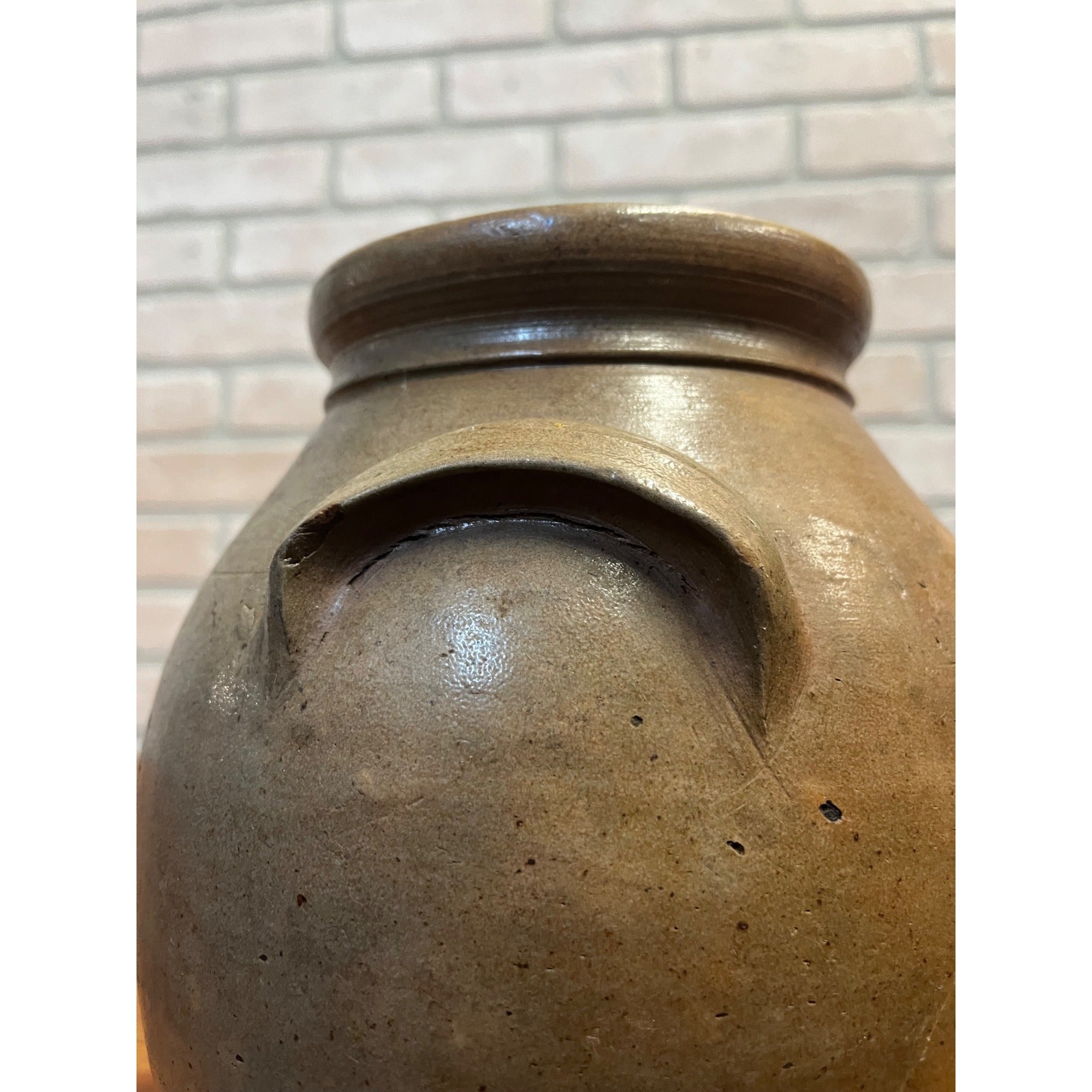 Antique Primitive 19th c. Salt Glaze Stoneware Preserve Jar Pennsylvania Cobalt