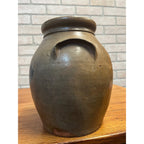 Antique Primitive 19th c. Salt Glaze Stoneware Preserve Jar Pennsylvania Cobalt